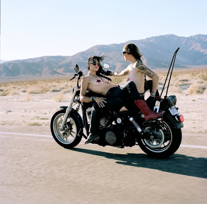 Girls on a motorcycle in Muzaffarabad